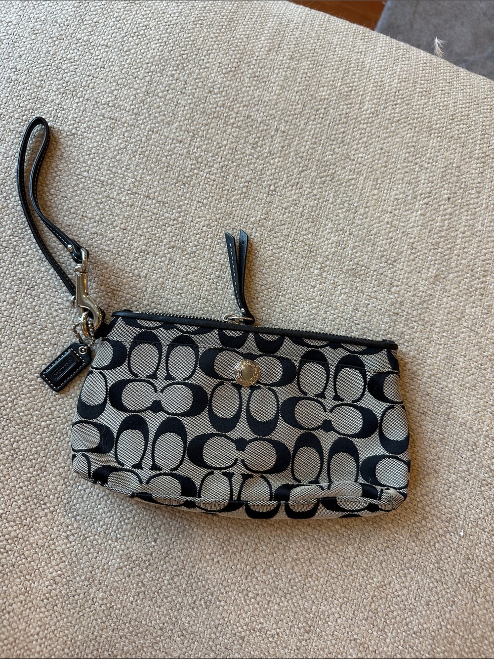 Vintage Black and White Coach Wristlet